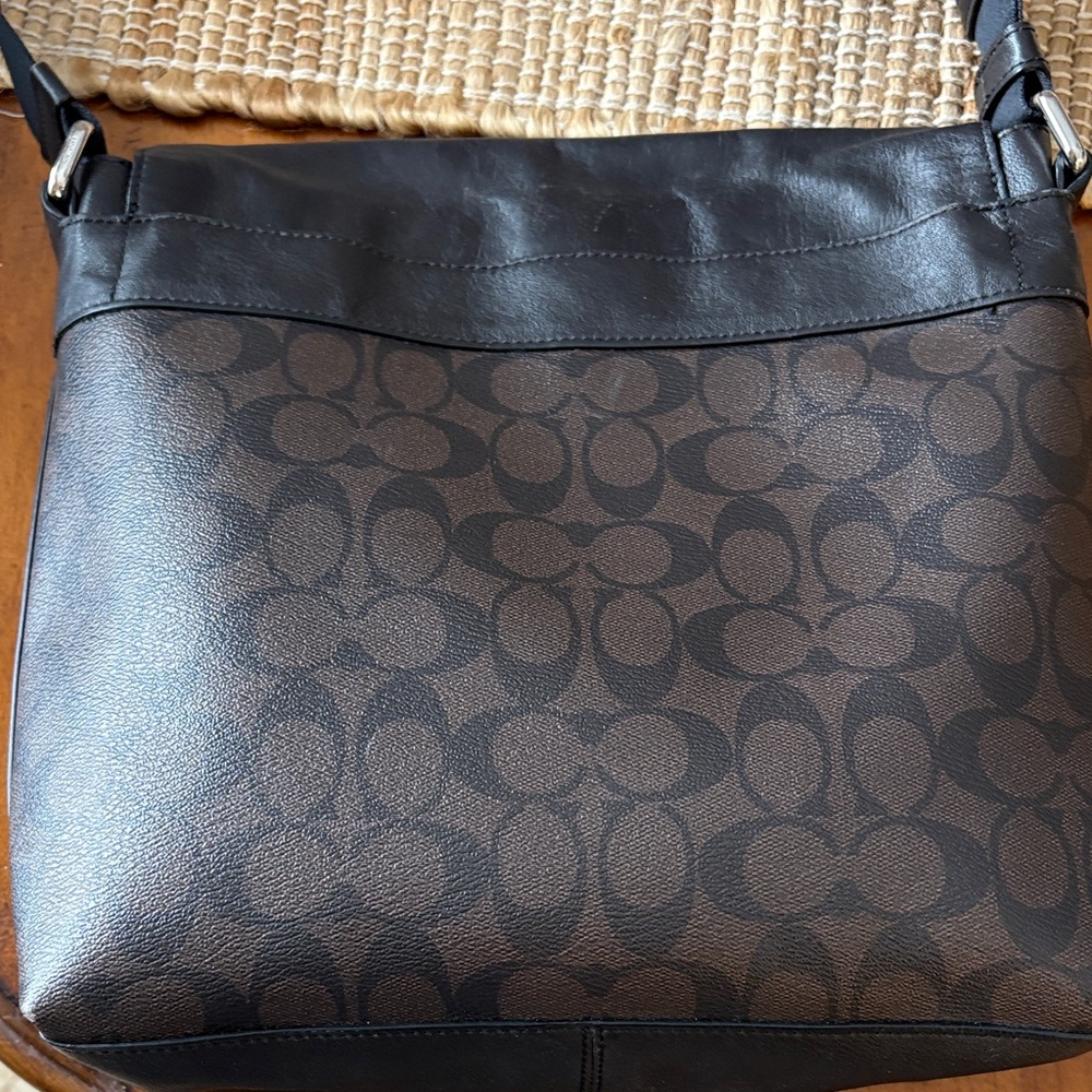Coach Dark Brown Leather Messenger Bag - Picture 4 of 7
